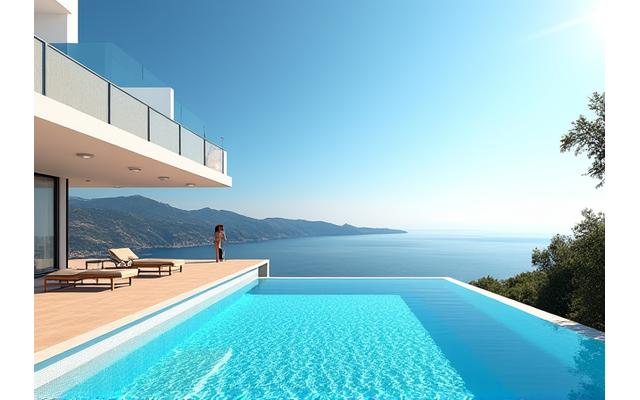 Moderne Luxusvilla mit Meerblick